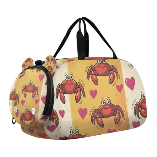 Bolsa de gimnasio pequeña Hermit Crab Heart para separar ropa limpia y zapatos