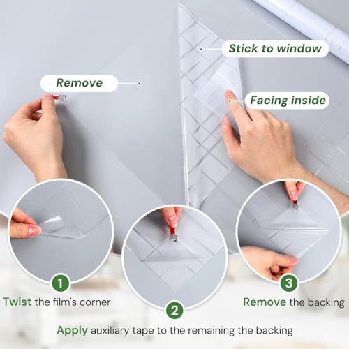 Image of WOO Home Frosted Glass Window Film & Stickers (12 X 96 INCH) Privacy Window Cover for Home & Office - Easy Apply, UV Protection, Removable Decorative Film (Cross Pattern | 1 X 8 SQFT)