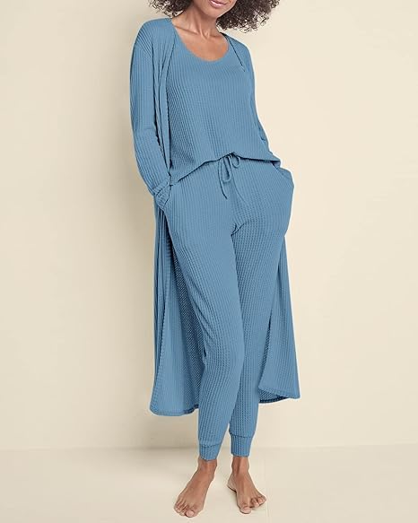 Image of Eurivicy Womens 3 Piece Lounge Set Tank Tops Pants with Long Cardigan