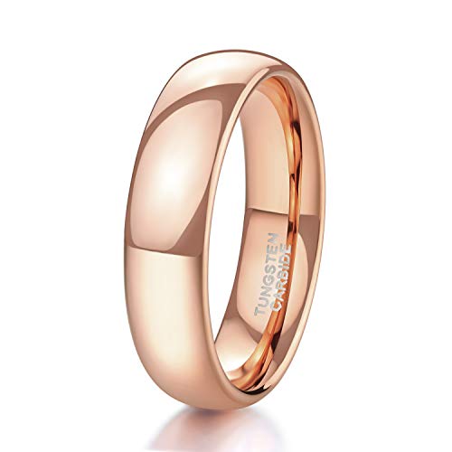 Image of TRUMIUM 2mm 4mm 6mm 8mm Tungsten Wedding Band Ring for Men Women Silver /Rose Gold Plated /Rainbow /Gold Plated Domed High Polish Engagement Promise Rings Comfort Fit 4-15