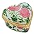 Evenchae Miniature Porcelain Box with Hinged Lid - Jewelry, Trinkets, Mementos, Keepsakes - Arrives in Velvet Drawstring Bag (Pink, Eclectic)