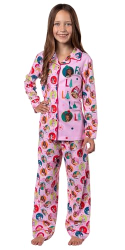 INTIMO Barbie Girls' Christmas Characters FALALALA Santa Snowflake Sleep Pajama Set