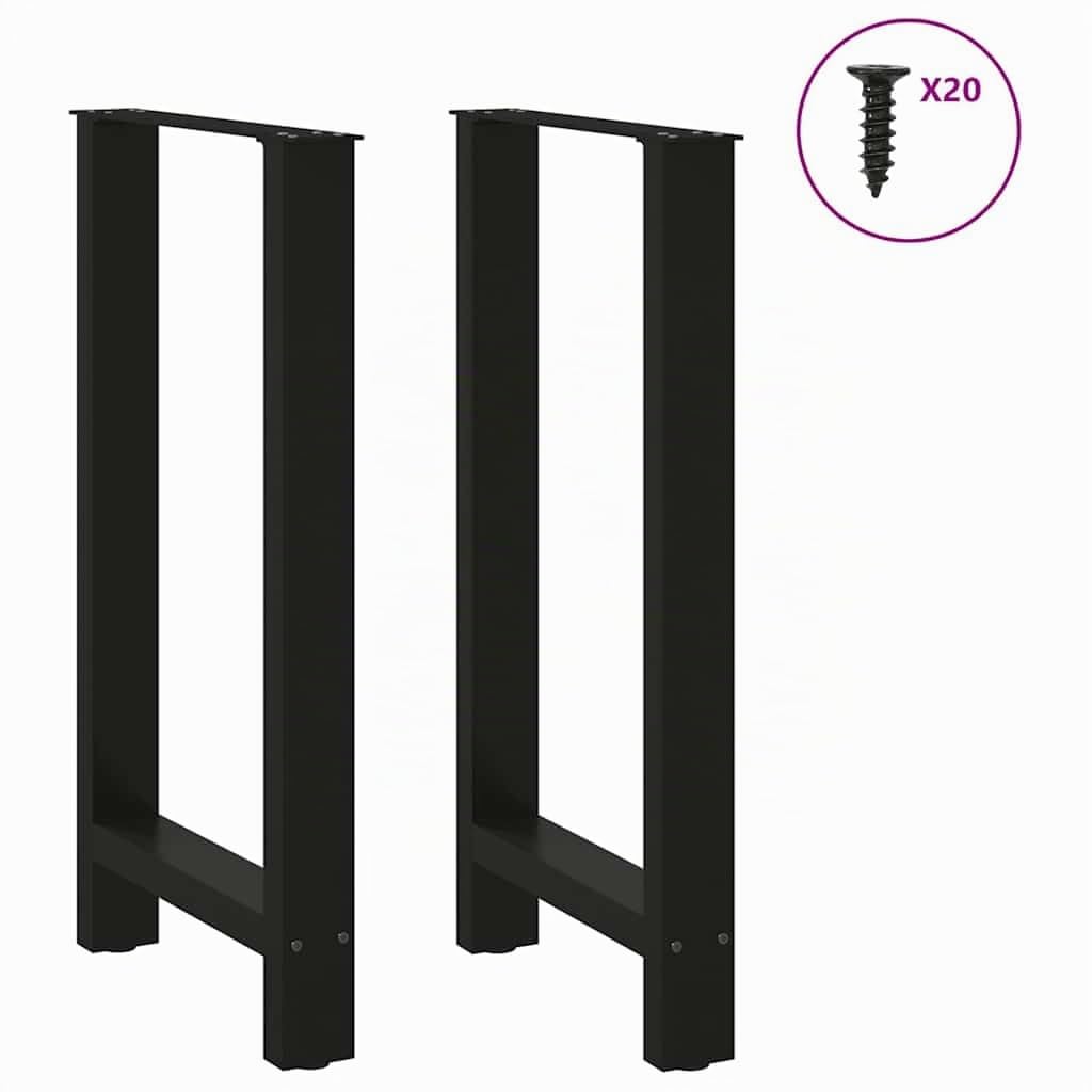 vidaXL Patas para Mesa de Bar Negras (2 Unidades, 40 x 90-91 cm, Acero)