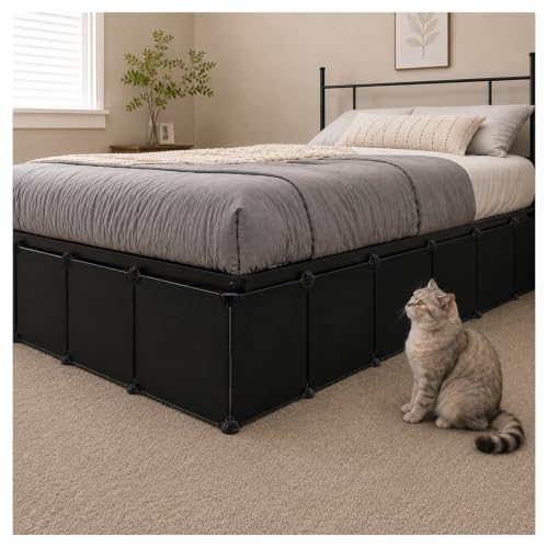 Hiflora Under Bed Blocker for Pets – 7 Pack Covers One Side of Queen Bed, 11.8