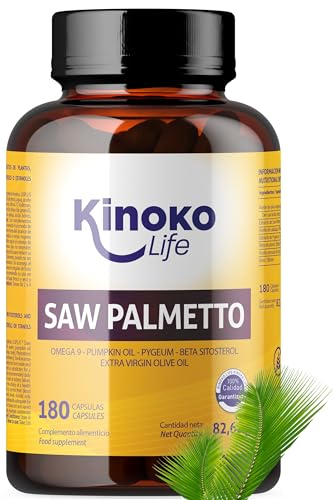 Saw Palmetto 180 cápsulas. Saw Palmetto Lipidosterólico Puro 85-95%. Serenoa Repens con Omega 9, Aceite de Semillas de Calabaza, Pygeum Africanum, Beta-Sitosterol, Boswellia, Saw Palmetto Prostata