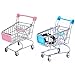 DOYIFUN Mini Supermarket Handcart 2 Pcs Mini Shopping Cart Supermarket Handcart Shopping Utility Cart Mode Desk Storage Toy Holder(Pink&Light Blue)