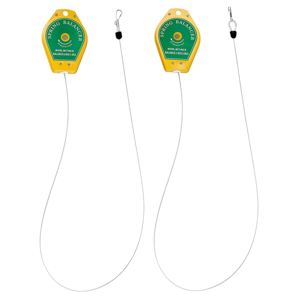 Balanceador de resorte retráctil 2 piezas, 3,3 libras - 6,6 libras y 1,1 libras - 3,3 libras mejora la cadena de montaje de herramientas