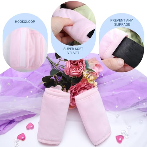 Image of COOLBEBE New Babybody Support & Strap Covers Set for Newborn Infant Toddler- Extra Soft Stroller Cushion Pads Car Seat Insert, Perfect for Carseats, Strollers, Swings, Pink