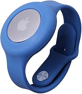 Bud Cases | AirTag Wristband Designed for Children | Compatible with Apple AirTag | Ages 1-12 | Anti-Loss GPS Locator Bracelet | Lightweight Watch Band for Kids, Toddlers, Boys, and Girls (Blue)