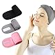 ZEPIQOR 3 Stück Kosmetik Haarband Damen, haarband kosmetik, Haarband Schminken Spa Stirnband Frottee Abschmink Haarband Verstellbare Haarschutzband mit Klettverschluss für Gesicht Waschen Sport Yoga