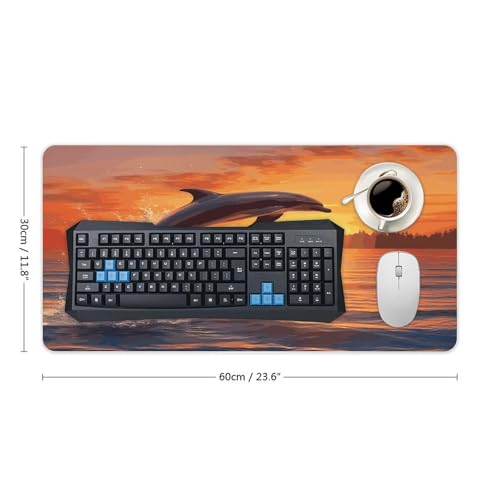 Sunset Dolphin Desk Pad protector de goma 30x60cm miniatura 2