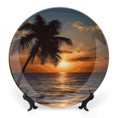 Plato decorativo de cerámica 7 pulg con soporte miniatura 1