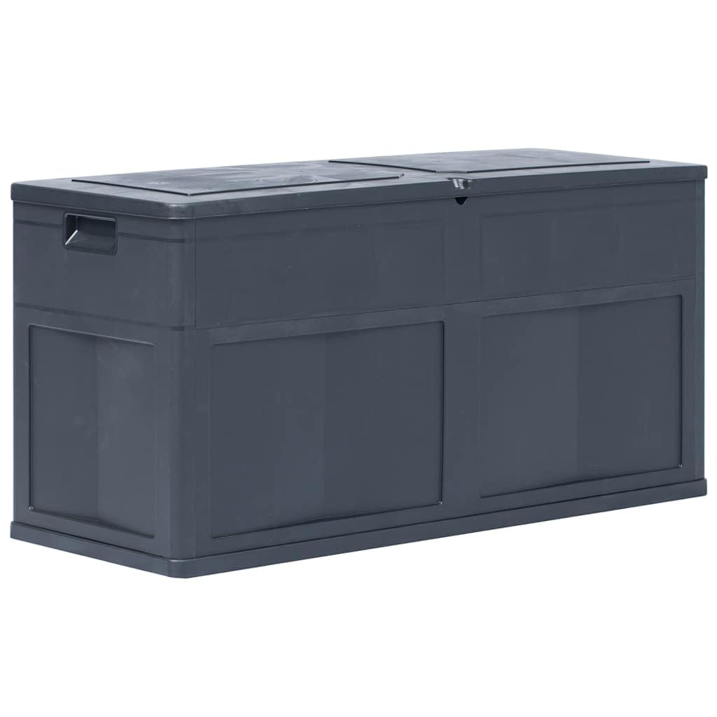Garten-Aufbewahrungsbox 320 L Schwarz, Stauraum für Kissen Decken Werkzeuge, Robuste Kunststoff Truhe mit Holz-Optik für Innen und Außen, Vielseitige Aufbewahrungslösung,