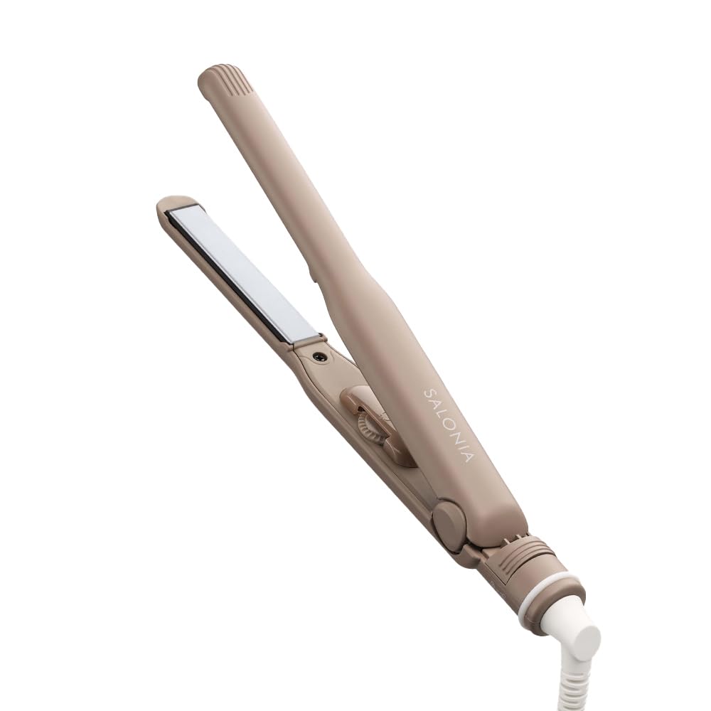 SALONIA SL-004SBE Straight Iron, Hair Iron, 0.6 inches (15 mm), International Compatible, Beige : Beauty