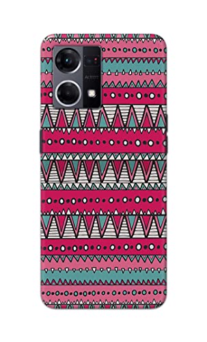 Image of Printed Hard Back Cover Case for Oppo Reno7 4G | Oppo Reno 7 4G Back Cover (Geometric Vintage Pattern) -1803