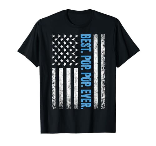 Best Pop pop Ever Vintage American Flag Fathers Day Gift Dad T-Shirt
