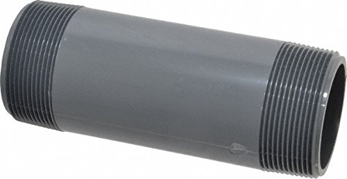Spears 88 Series PVC Pipe Fitting, Nipple, Schedule 80, Gray, 2