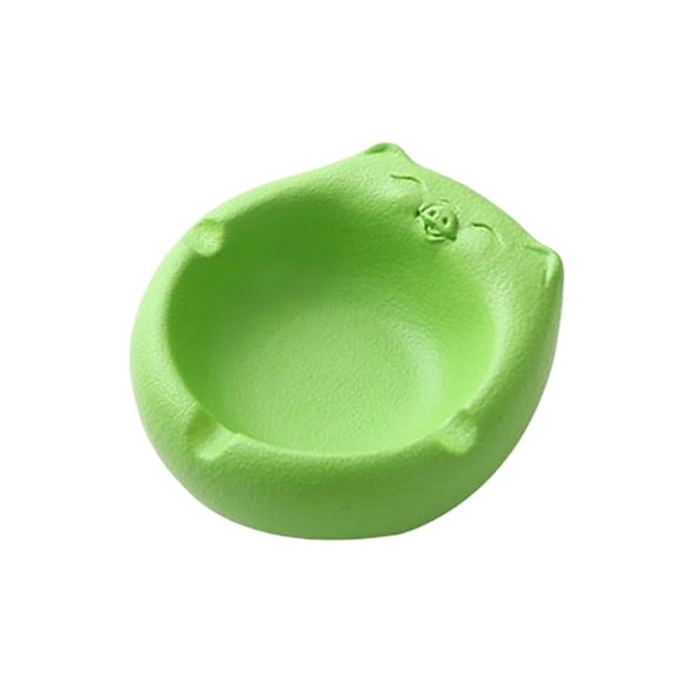 Indoor Decorative Ceramic Ashtray Portable Desktop for Offices Restaurants Balcony Outside Gardens Hotels for Desktop(Green)