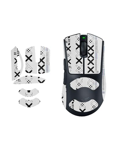 toergy 1 lot de bandes antidérapantes pour Razer DeathAdder V4 Pro, résistant à la transpiration, facile à utiliser, design autocollant, kit de mise à niveau de souris professionnel, motif imprimé en