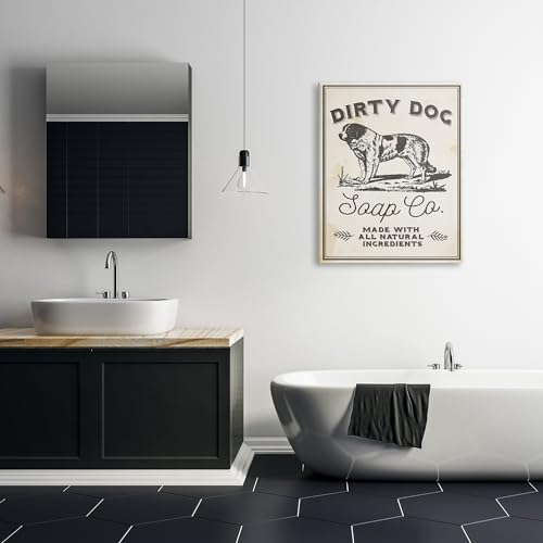 Image of Stupell Industries Dirty Dog Soap Co Vintage Sign XXL Stretched Canvas Wall Art, Proudly Made in USA