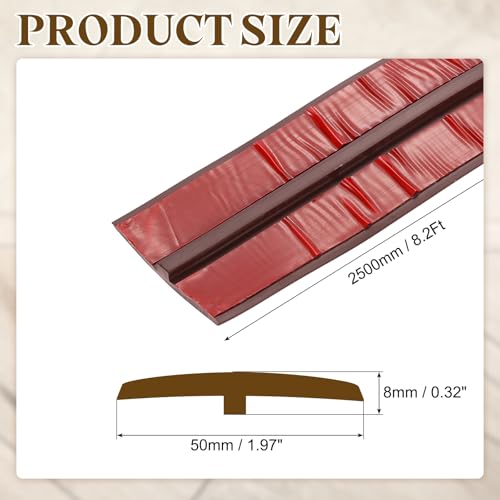 Tiras de transición de suelo en PVC autoadhesivo de 2.5m perfil divisor plano café 3
