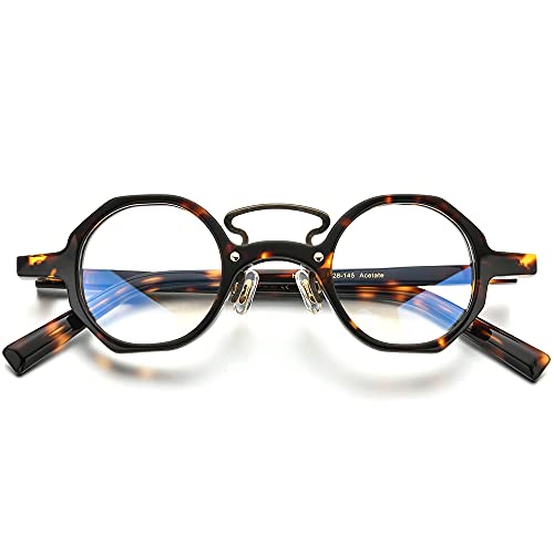 Image of HEPIDEM Acetate Glasses Frame Men,Round Optical Eyeglasses Women Vintage Retro Eyewear 9153