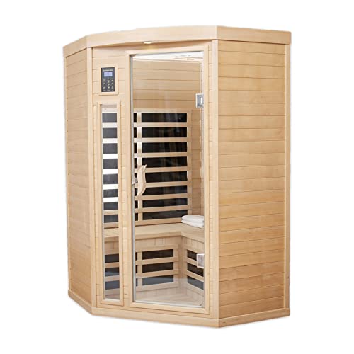 Far Infrared Sauna Low EMF Wooden Sauna for Home, 2 Person Indoor Home Sauna, 1,600watt, Canadian Hemlock, 10 Minutes Pre-Warm up, with Bluetooth, LCD, LED - Image 3