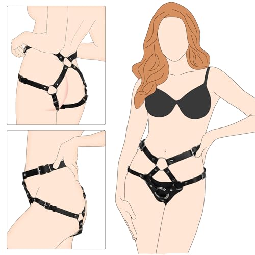 Strap On Umschnalldidos Sex Spielzeug für Frauen Paare Lesben Manner, Hohe Taille BDSM Umschnall Leder Harness Sexgeschirre, Pegging Spiele Sextoy...