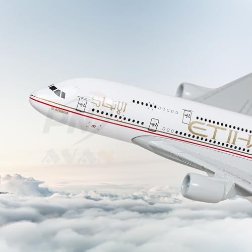 Image of Etihad Airlines, diecast, Metal Aeroplane Scale Model Office only for Display, Size -16 cm A380 (Etihad)
