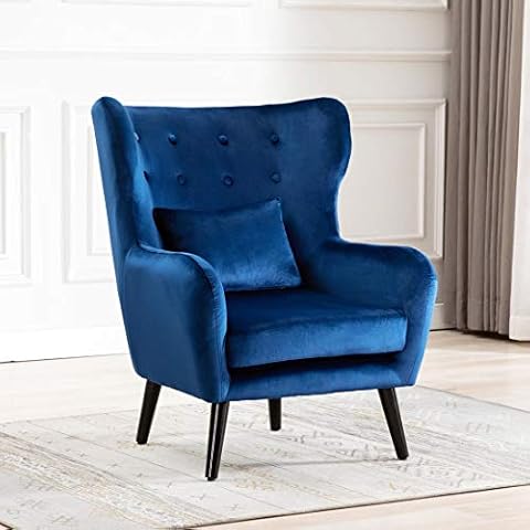 GTFORCE WINSLOW WING BACK OCCASIONAL BEDROOM LIVING ROOM BUTTON BACK VELVET FABRIC ACCENT CHAIR ARMCHAIR Cover