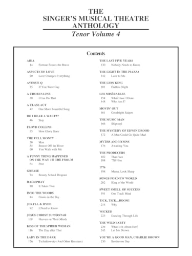 The Singer's Musical Theatre Anthology Tenor Volume 4 | Vocal Collection Broadway Songs for Tenor Voice | Piano, Vocal, Guitar Songbook | 40+ Classic ... Musical Theatre Anthology (Songbooks)) - Image 3