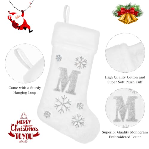 VEYLIN Personalised Christmas Stockings, 20 Inch Plush Christmas Stockings Large Embroidered Stockings Initial Christmas Stockings for Kids/Adult Alphabet M — photo 4