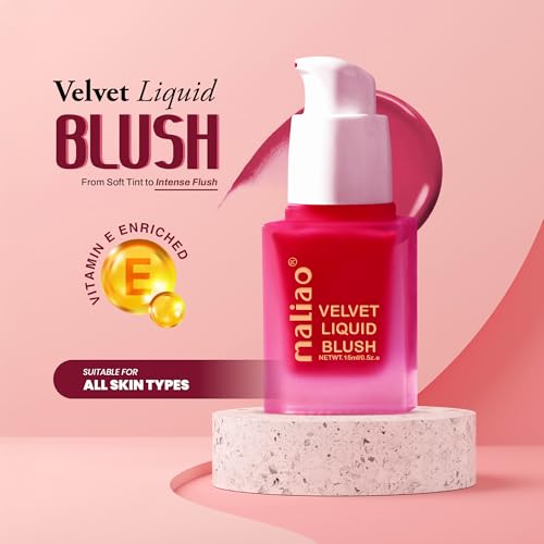 Image of Maliao Velvet Liquid Blush - Radiant Flush of Color for Every Look (03-MUTED PEACH) 15ml