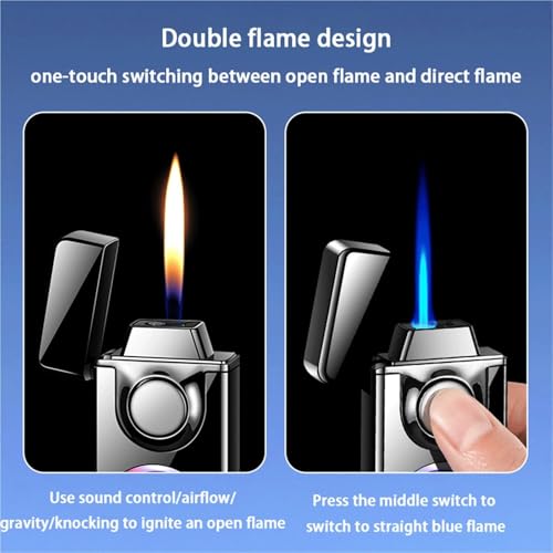 Encendedor de Butano Metal Dual Llama Activado por Voz miniatura 5