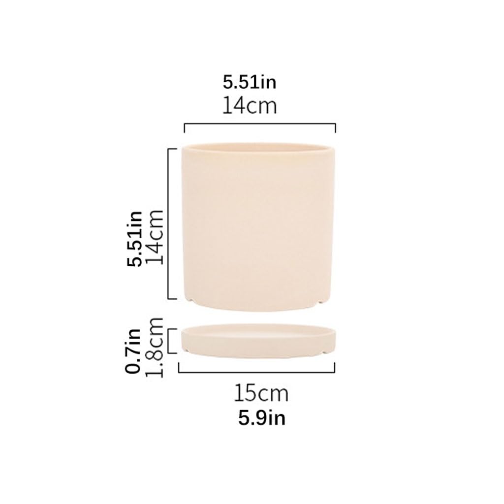 LAPADULA Pflanzentöpfe Home Luxus Dekoration Keramik Blumentöpfe Runde Blumentöpfe Moderner minimalistischer Stil Keramik Blumentöpfe mit Entwässerungslöchern Pflanzgefäße