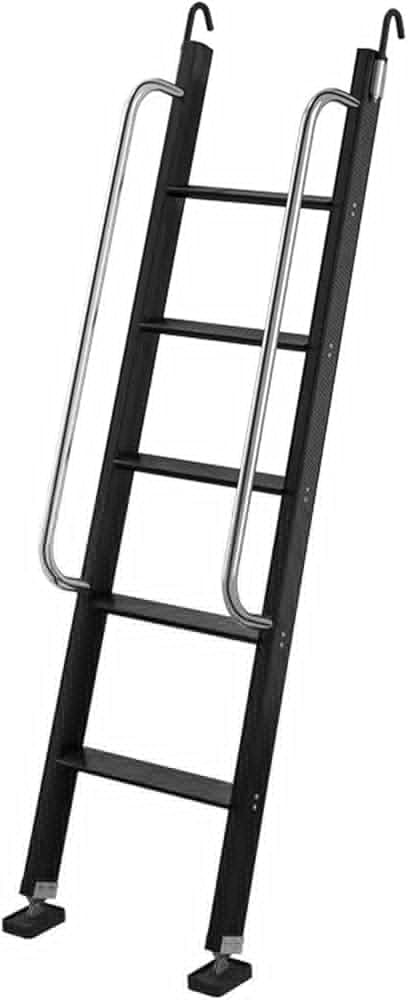 Stainless Steel 5 Step Bunk Bed Ladder FloorStanding Caravan Loft Bed Ladders Adjustable Twin Climb Ladders Replacement Black Color