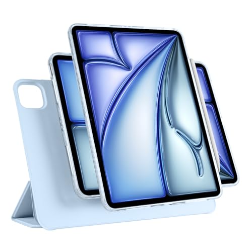 Étui iPad Air 11 M3 rigide amovible contre les chutes et rayures d'écran bleu