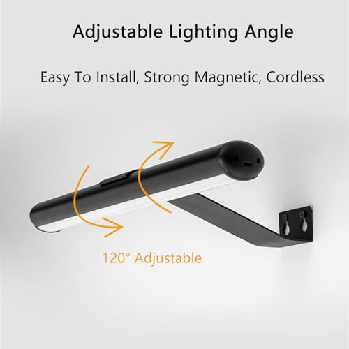 Luce LED per quadri, ricaricabile, alimentata a batteria, con telecomando, barra magnetica dimmerabile per illuminazione sotto il ripiano