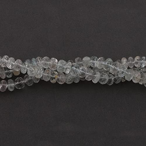 Perles rondelles aigue-marine facettée 8mm 10mm pierre naturelle création bijoux SB1751