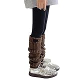 2025 Calentadores De Pierna De Punto Calentadores De Pierna Calcetines Sueltos Rodilla Alta Para Niñas Calcetines A Rayas, café, talla única