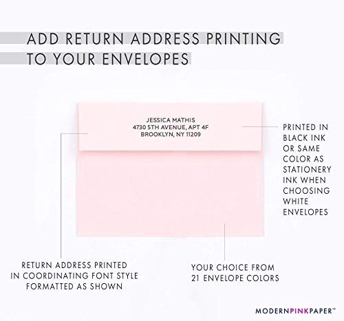 Image of Modern Pink Paper 3 Letter Monogram Stationery Set, Monogram Note cards with Envelopes, Monogrammed Stationary Set, Your Choice of Colors and Quantity