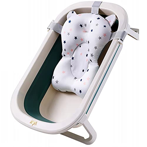 Primabobo® Große Baby Badewanne faltbare 80 cm, Babybadewanne mit Badekissen und unter Temperatureinfluss farbwechselndem Stöpsel, für Babys von 0-36 Monaten (Grün) Cover