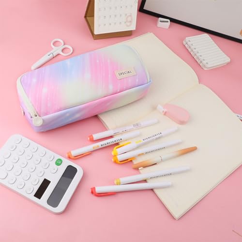 Image of iSuperb Large Pencil Case 3 Compartments Pencil Pouch Big Capacity Pencil Bag for Kids Teen Girls Boys Student School Supplies Oxford Organizer Pen Bag Cosmetic Makeup Pouch