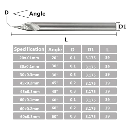 Fraise à découper en forme de V pour machine CNC et gravure de précision - 3