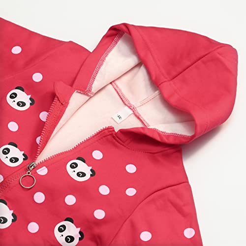Image of Bold N Elegant Fleece Kids Pre Winter Warm Cute Panda Print Front Open Zipper Hoodie Sweatshirt For Infant Toddler Baby Boy's & Girls
