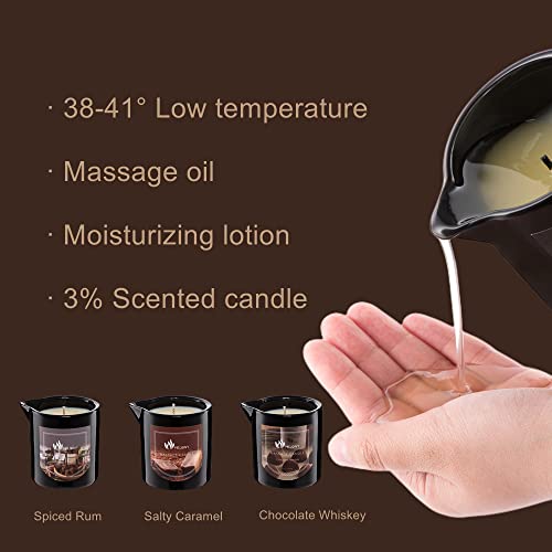 Melony Massage Candle, Moisturizing Body Oil Candle For Couples And Home Spa, Luxury Relaxing Gifts For Men, 8.1Oz (Chocolate Whiskey) #TOP3