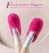 Onmygogo Fuzzy Winter Indoor Slippers for Women (Women size 7-8, Pink)