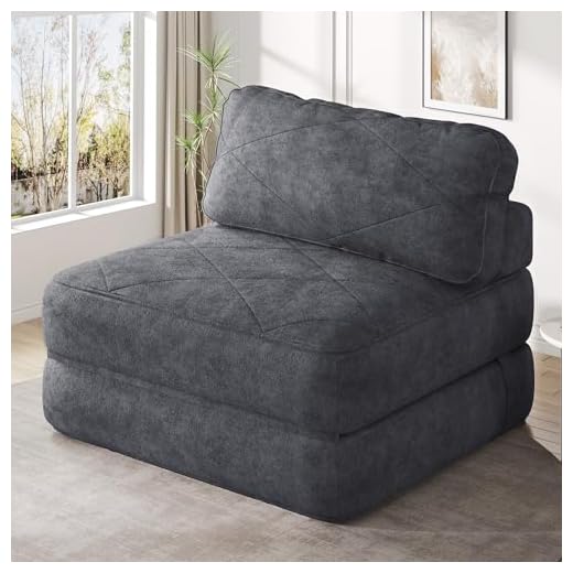YITAHOME Folding Sofa Bed,New Upgrade Resilient Pocket Spring Cushion-Fold Out Chair Bed, Convertible Lazy Sleeper Chair with Back Support,Comfy Floor Sofa Lounge for Living Room, Bedroom, Dark Grey