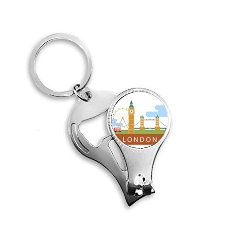 Keychain Royaume-Uni en métal gravé avec accessoires de précision