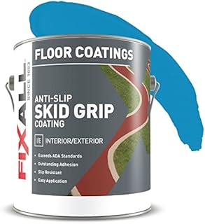 FIXALL Skid Grip Anti-Slip Acrylic Paint - Textured Coating for 100% Skid Resistance - Ideal for Sport Courts, Pool Areas, Sidewalks, & Parking Lots - Color: Cobalt (1 Gal)